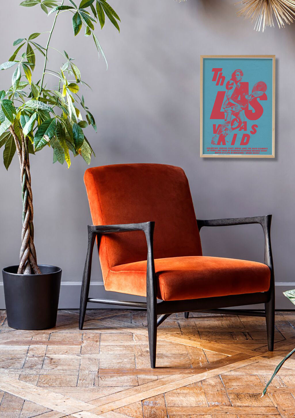 poster bleu rouge texte artistique mur