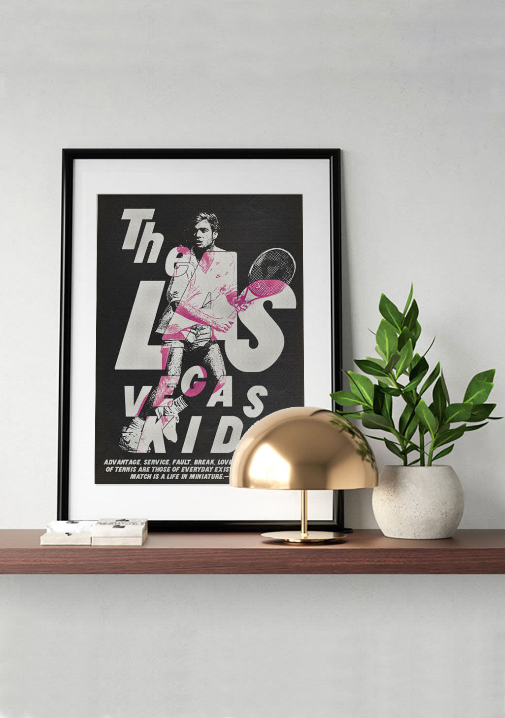 Poster de tennis homme raquette texte Las Vegas Kids