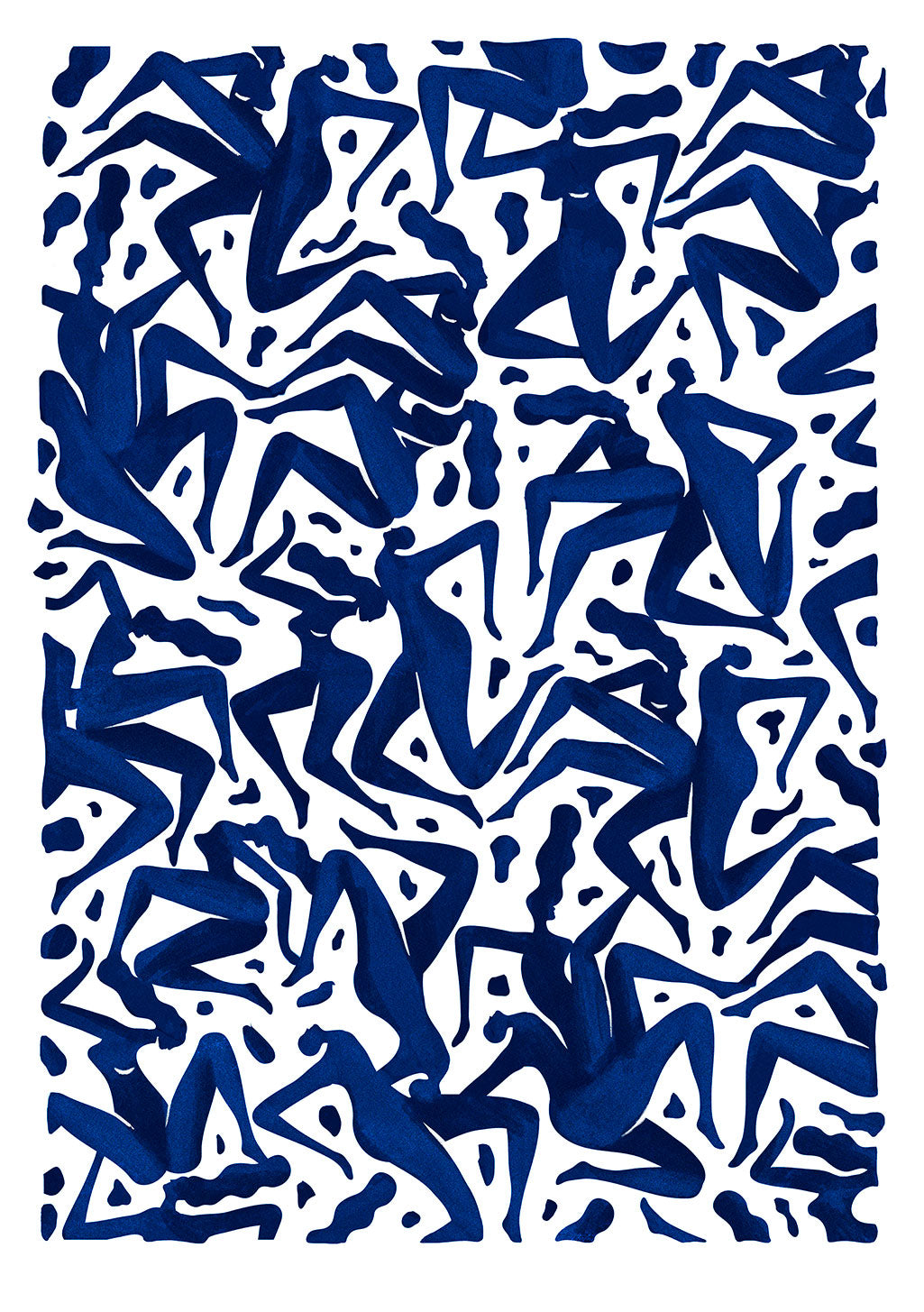 Formes abstraites bleues sur fond blanc
