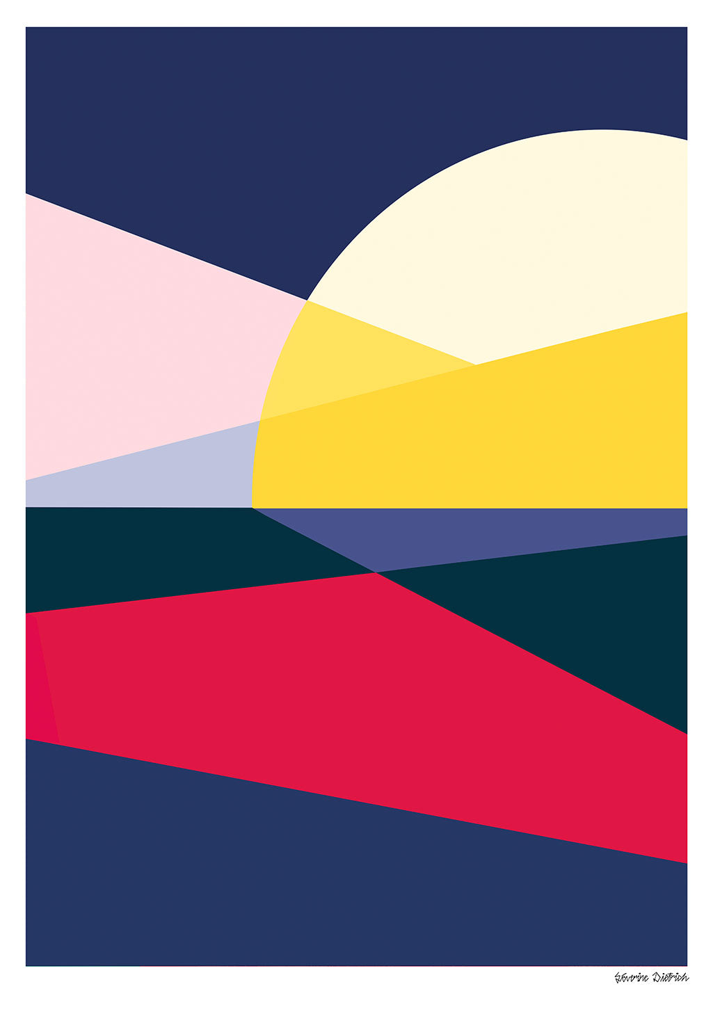 Art abstrait, formes géométriques, couleurs vives, lignes diagonales, design moderne