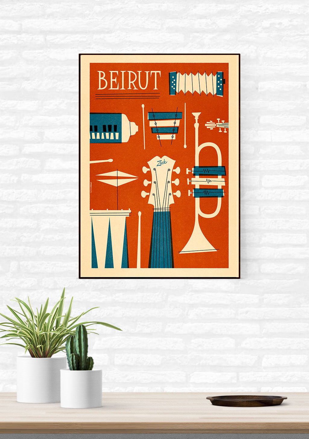 Poster Beirut musique instruments murale cadre