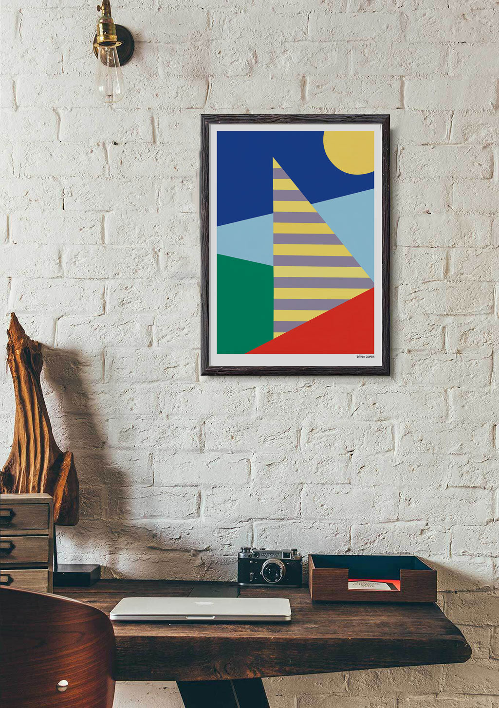Poster abstrait avec formes géométriques colorées