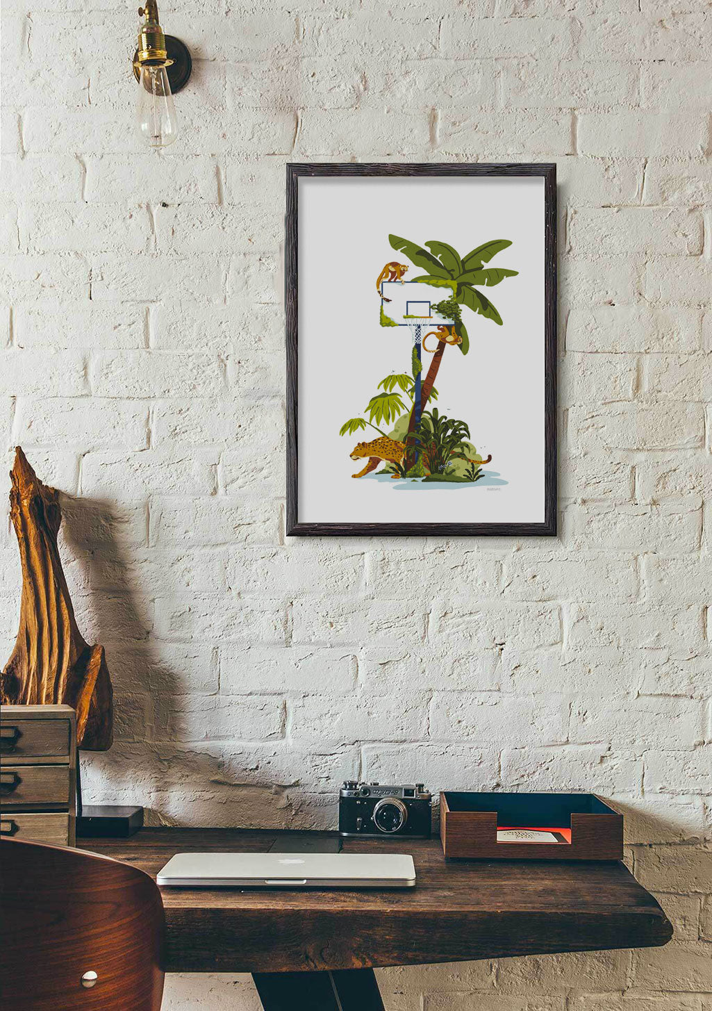 Palmier, singe, oiseau, caméra, nature, tropical