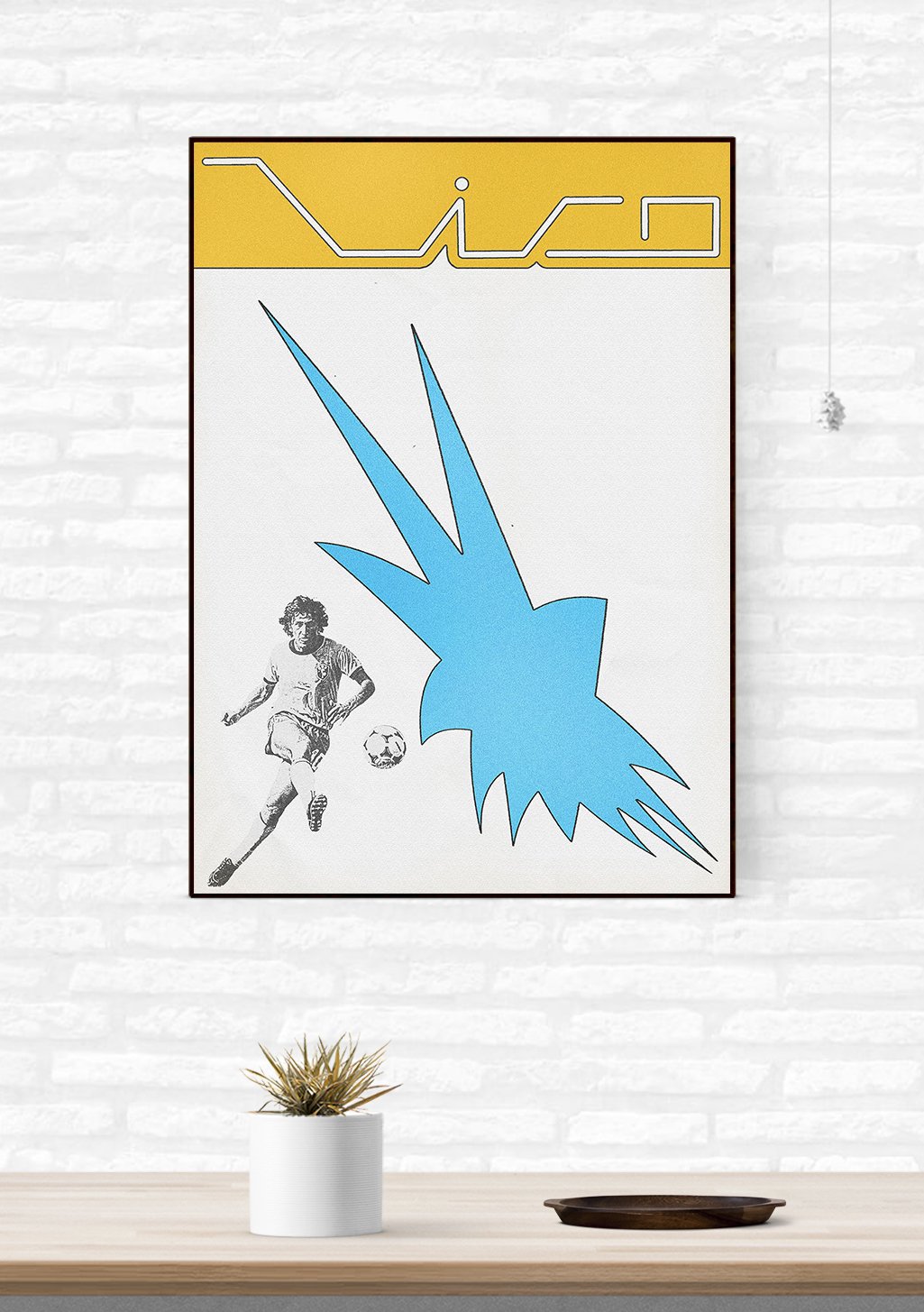 Poster de football avec explosion bleue et joueur