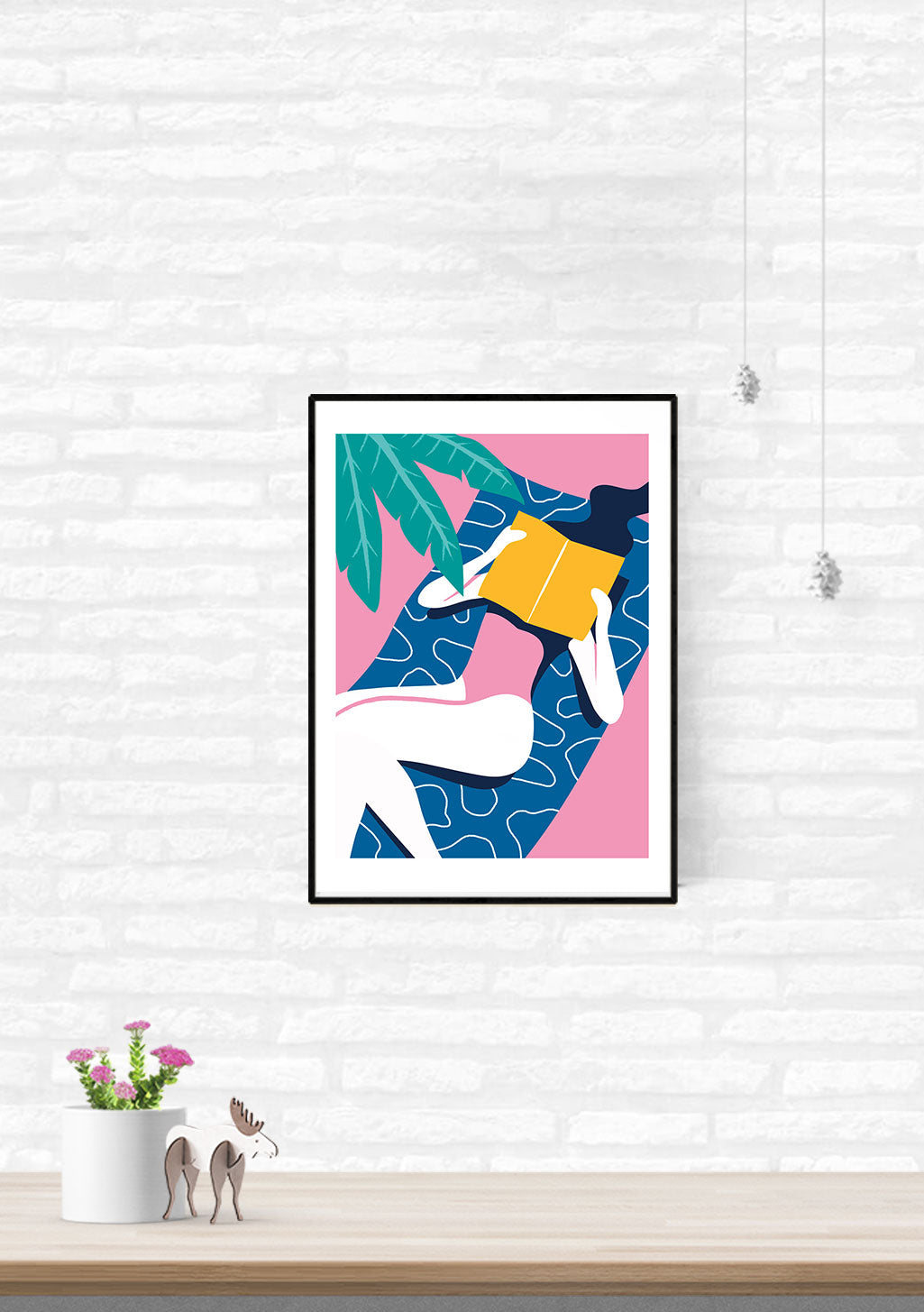 Art abstrait, formes géométriques, couleurs vives, femme stylisée