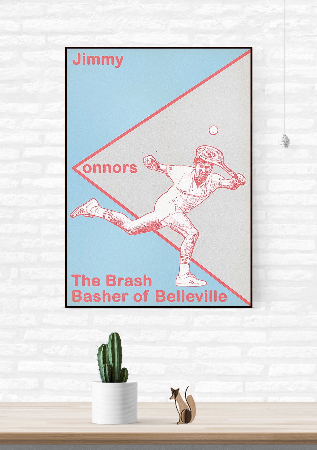 Baseball, Jimmy, Lanceur, Brash, Belleville, Poster, Rouge, Bleu, Mur, Cactus, Chat, Sportif