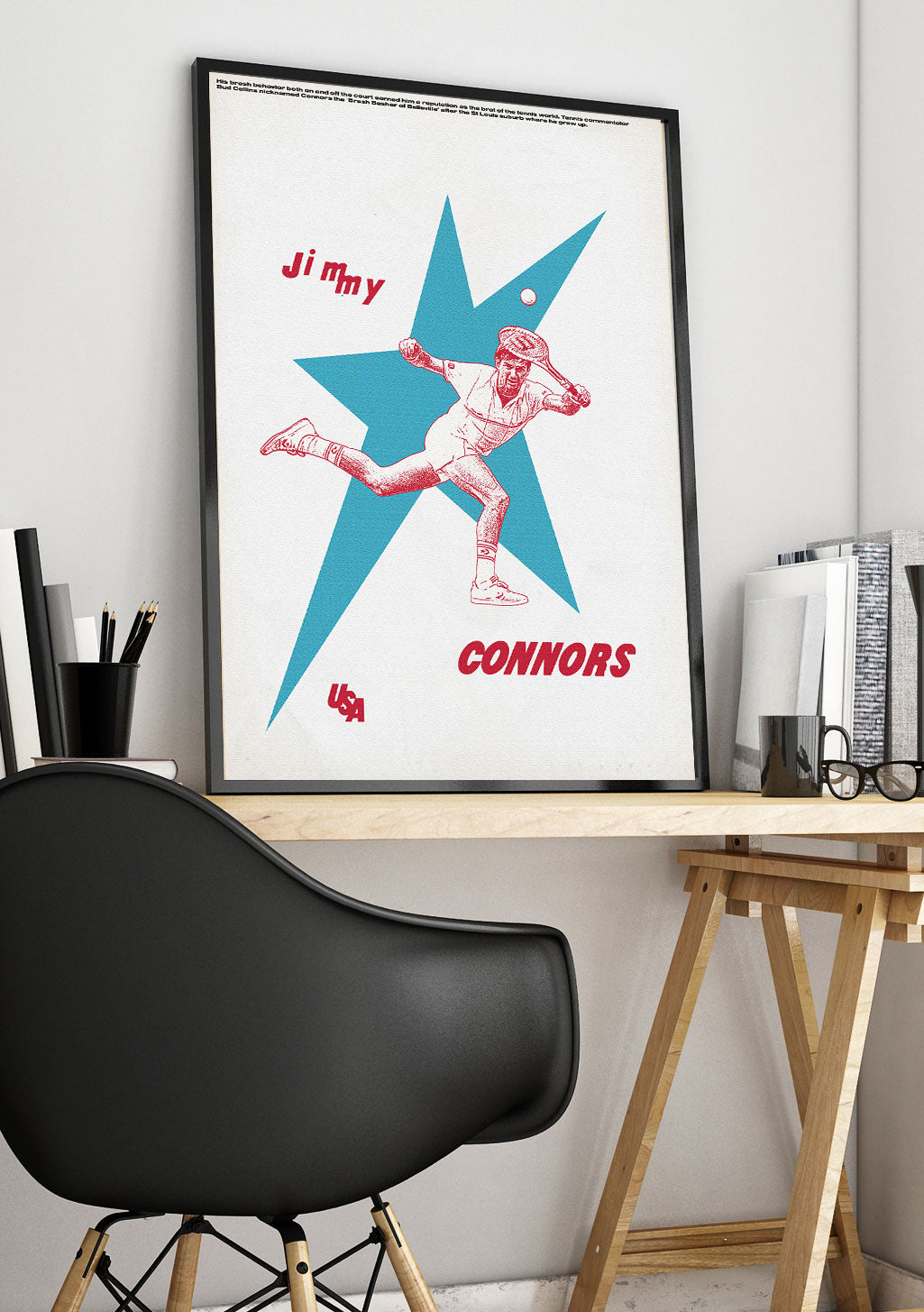 Poster de baseball Jimmy Connors États-Unis