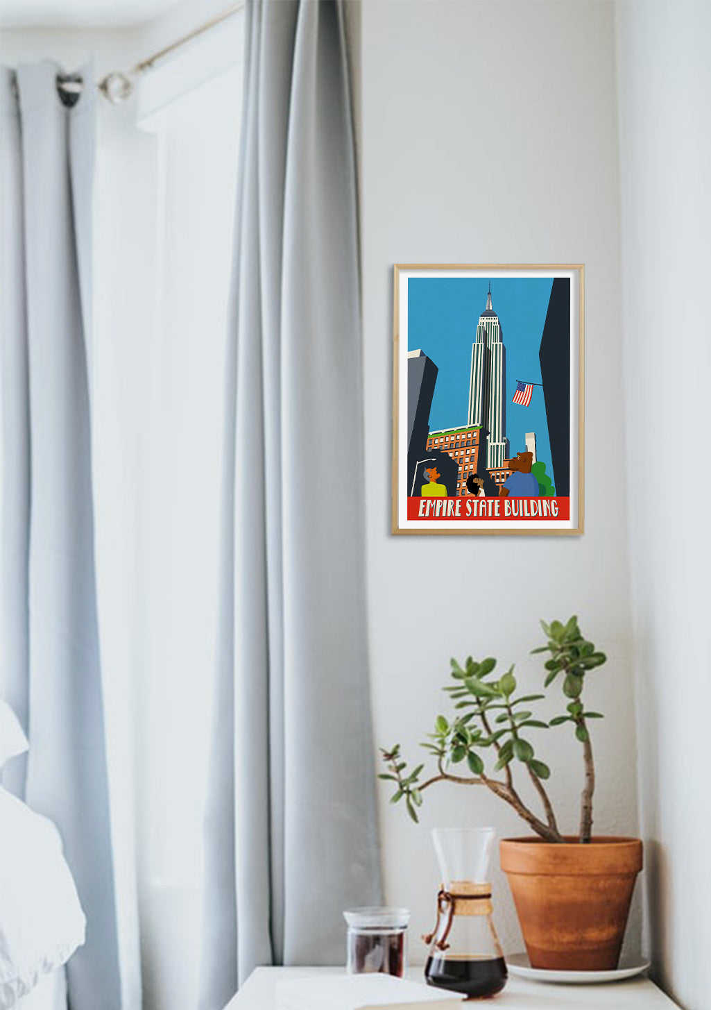 Empire State Building, New York, illustration colorée