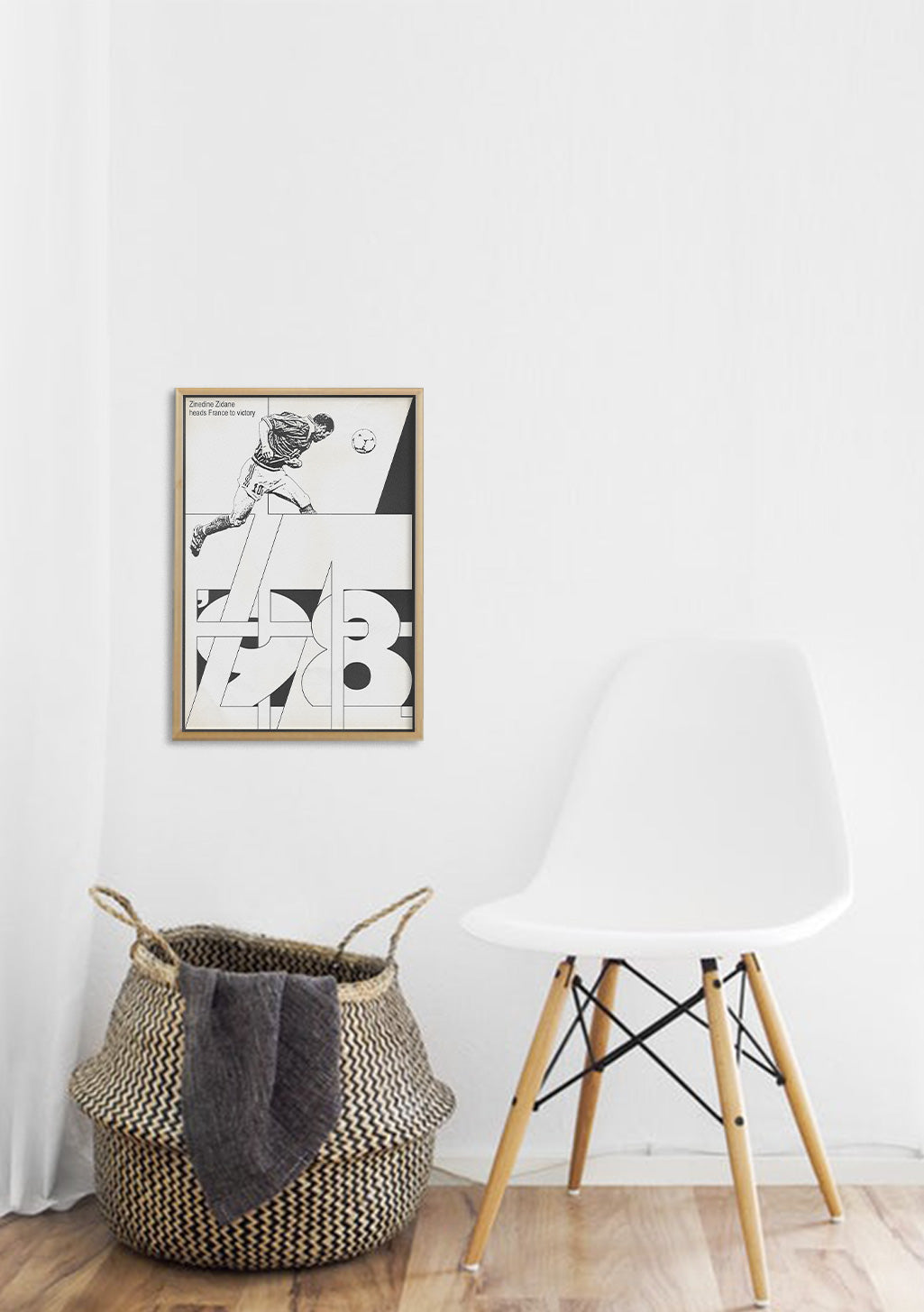 Art abstrait en noir et blanc avec une figure et des formes géométriques