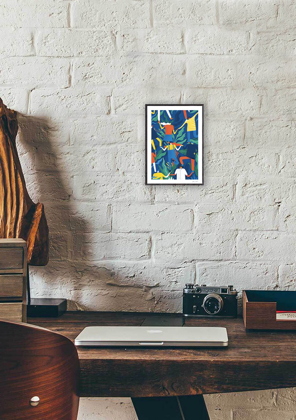 Poster abstrait coloré avec formes géométriques