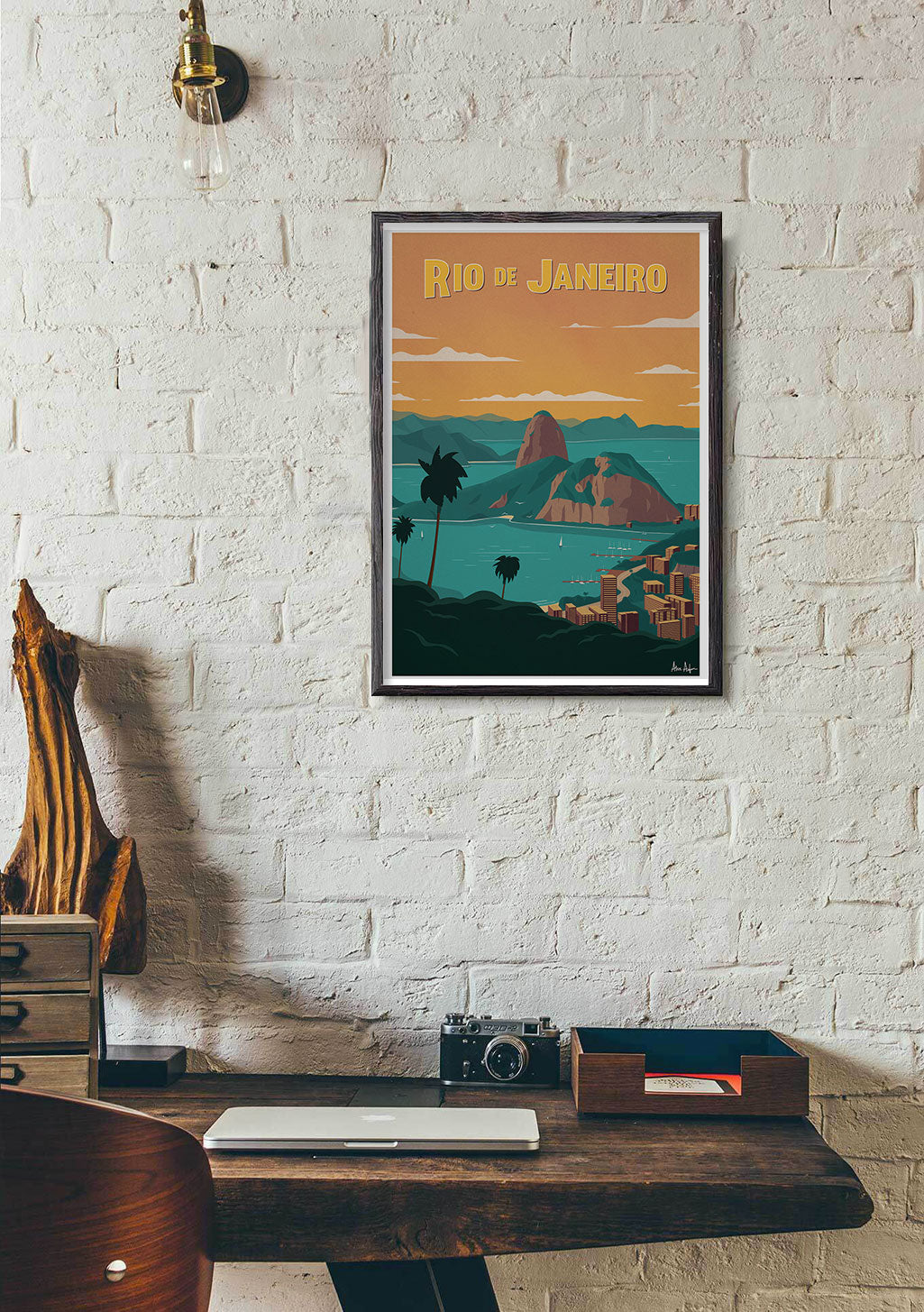 Poster Rio de Janeiro plage coucher de soleil