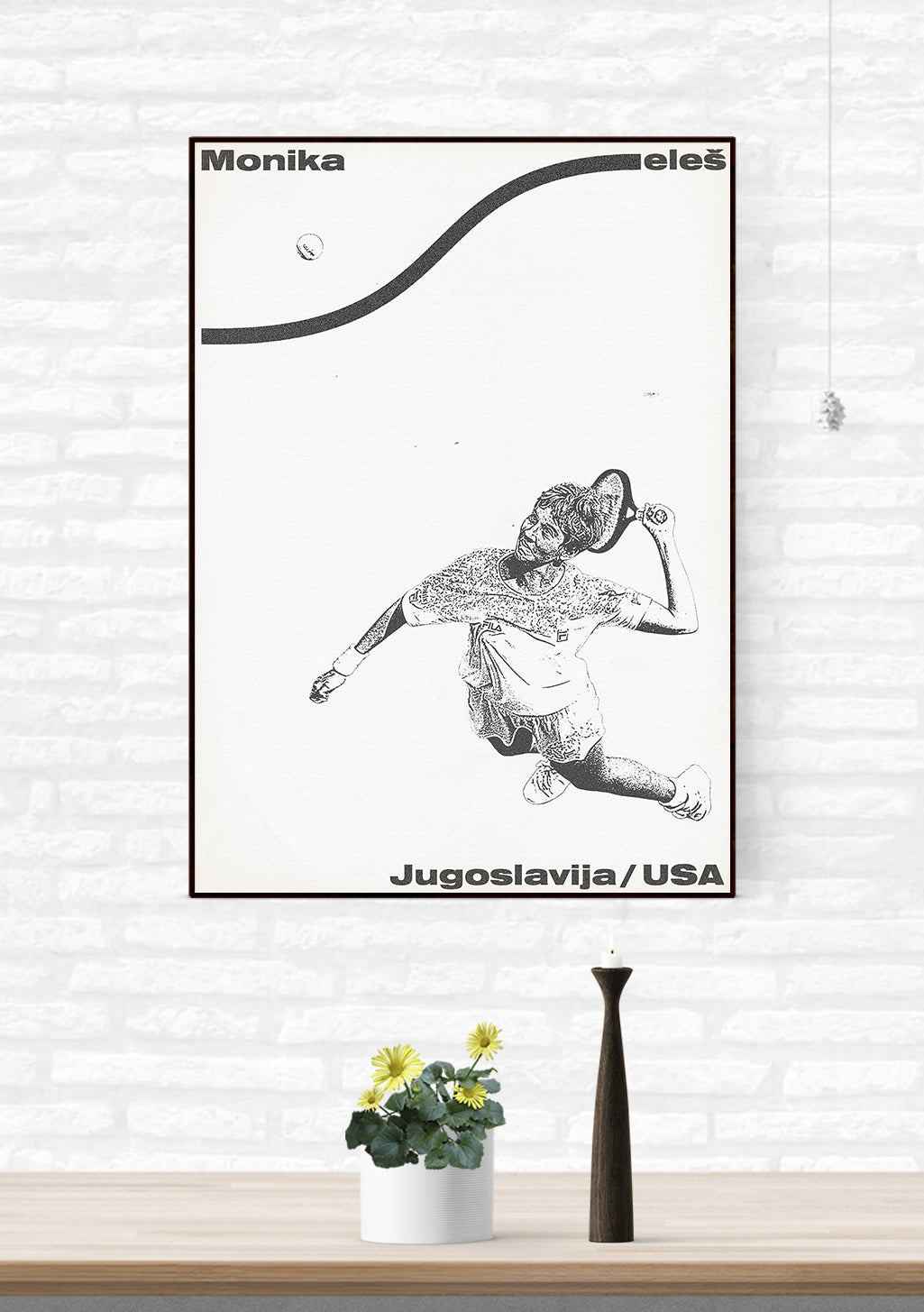 Tennis, Monika, Ele5, Jugoslavija/USA, Poster en noir et blanc