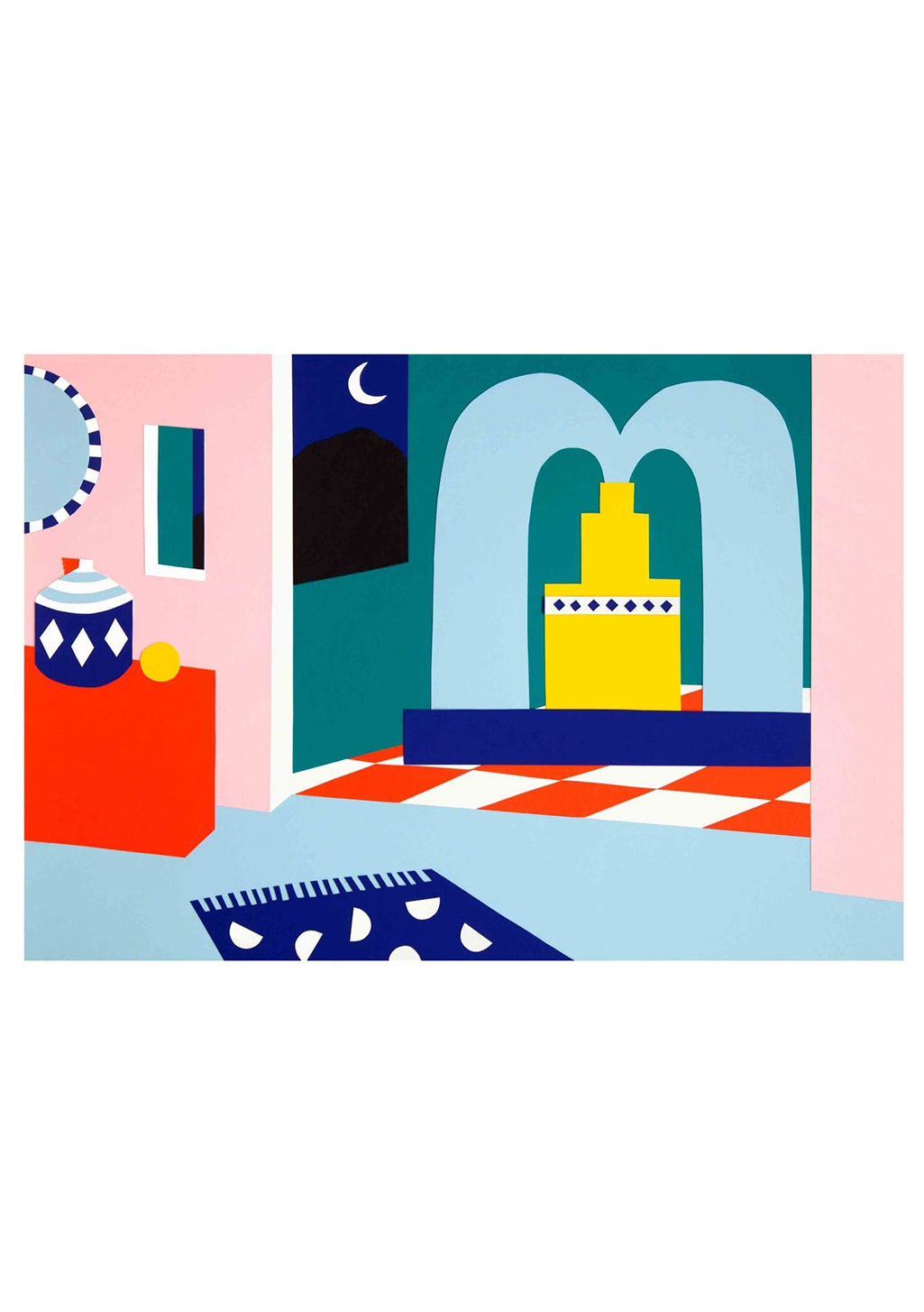 Art abstrait, couleurs vives, formes géométriques, motifs, intérieur stylisé