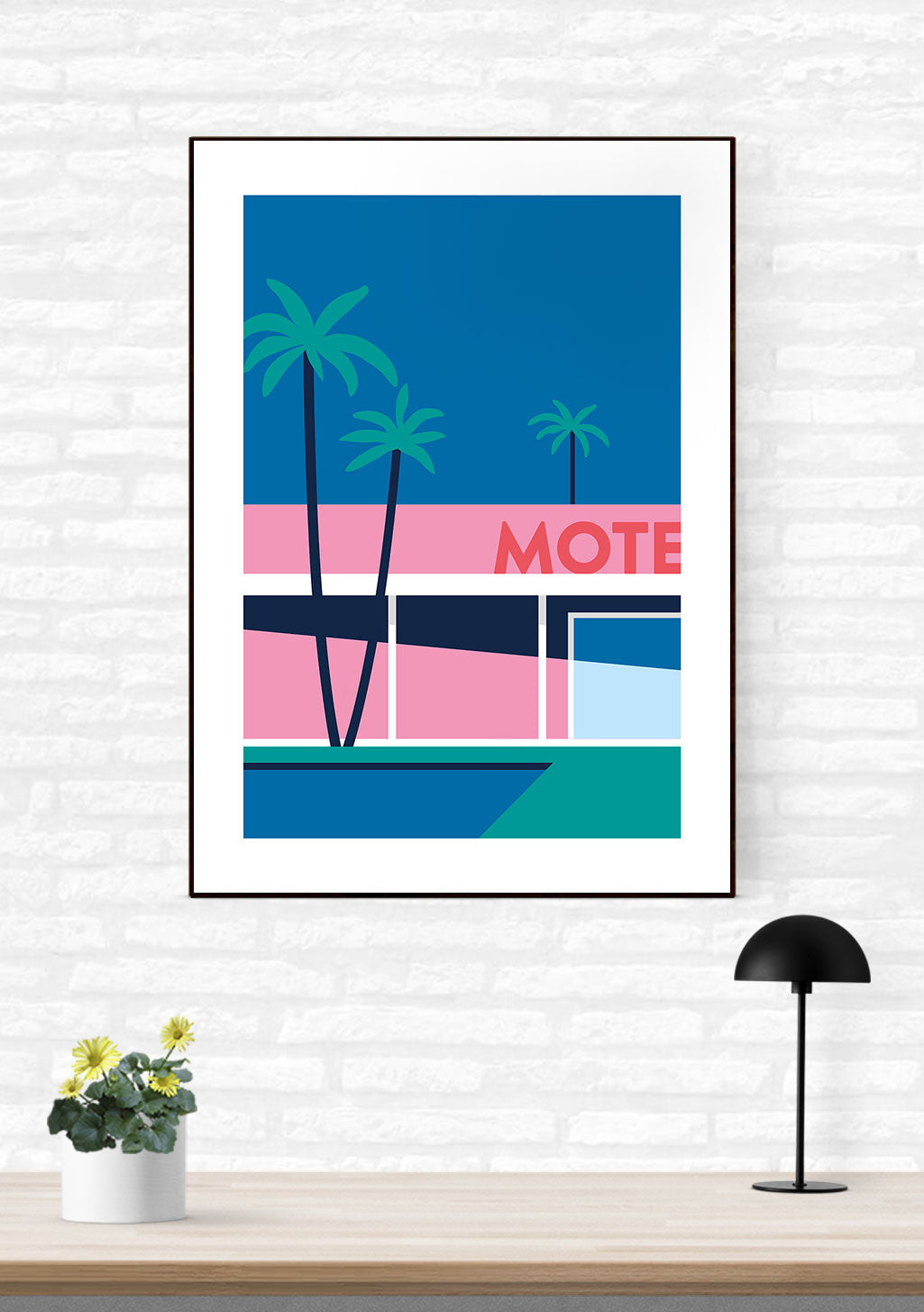 Palmiers, Motel, Couleurs vives, Moderne, Design géométrique