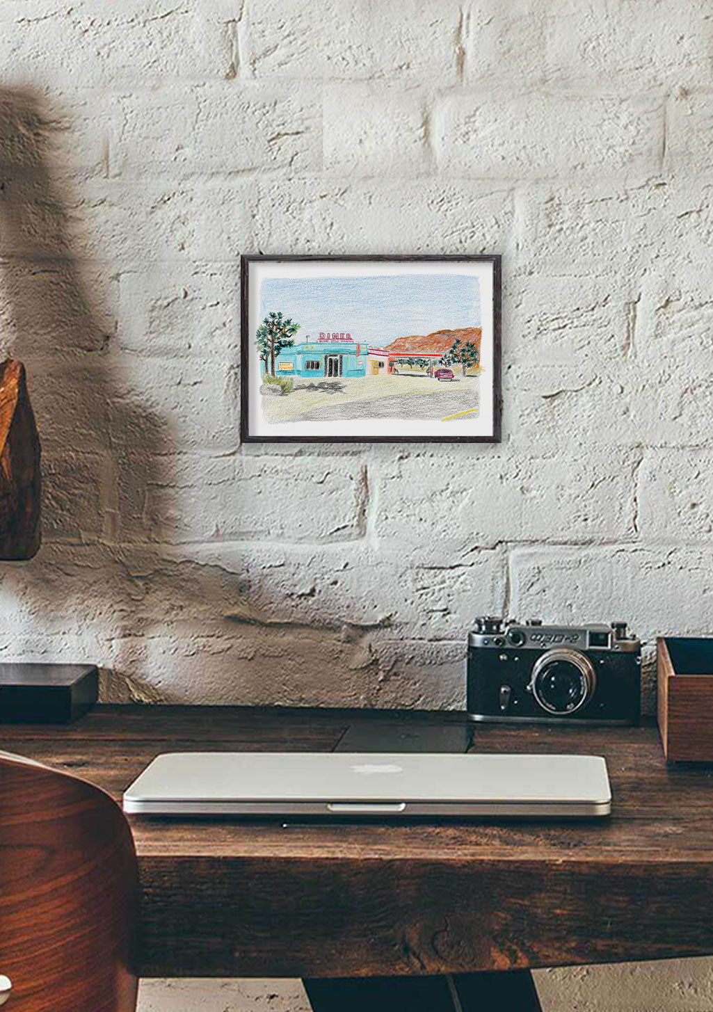 Poster de maison bleue sur colline