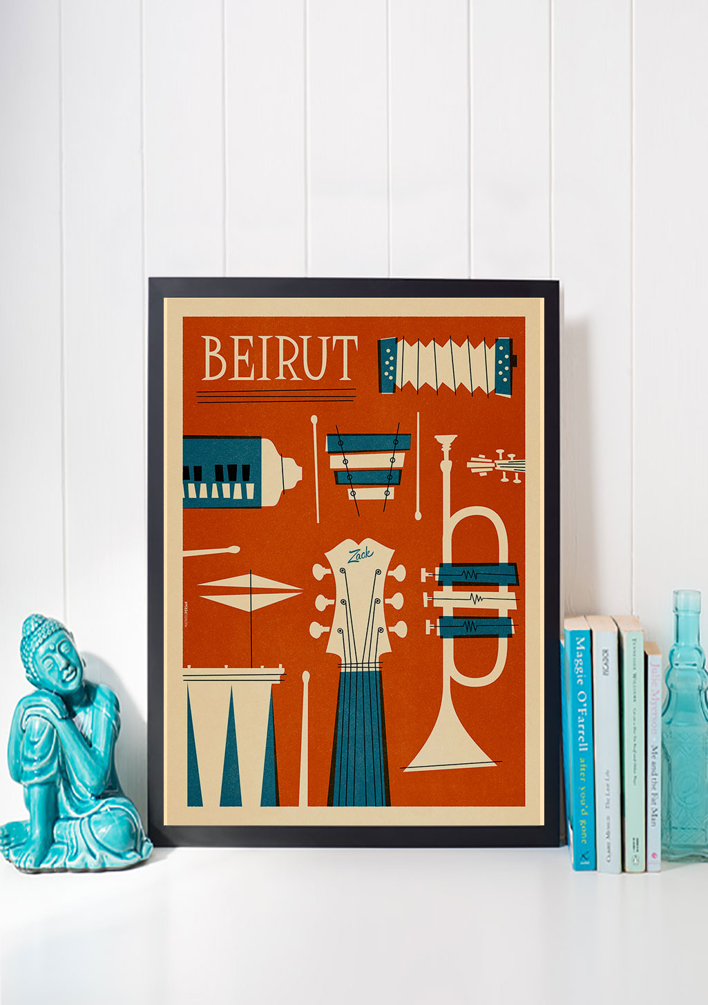 Poster Beirut musique instruments ville cadre