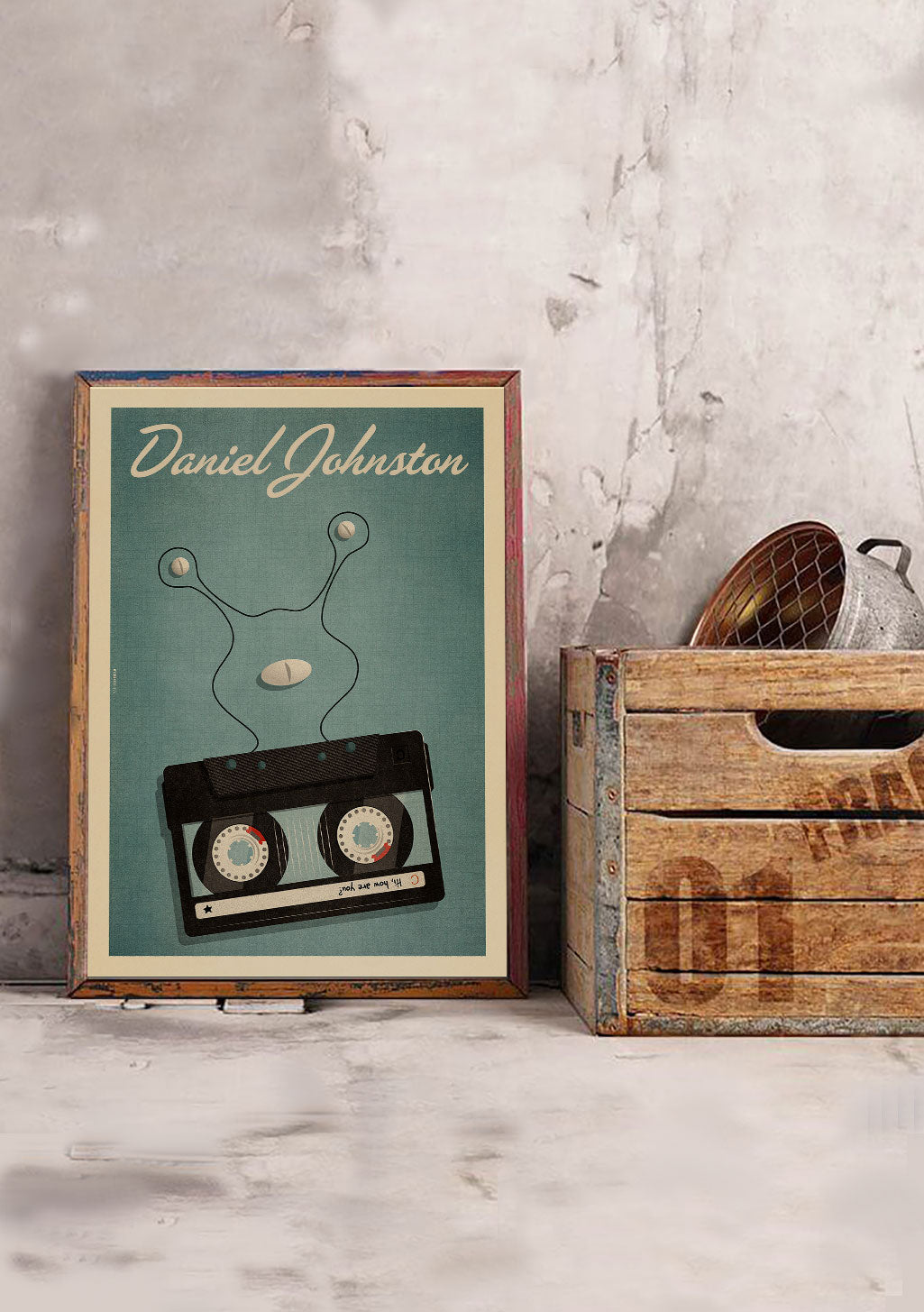 Poster de cassette avec Daniel Johnston