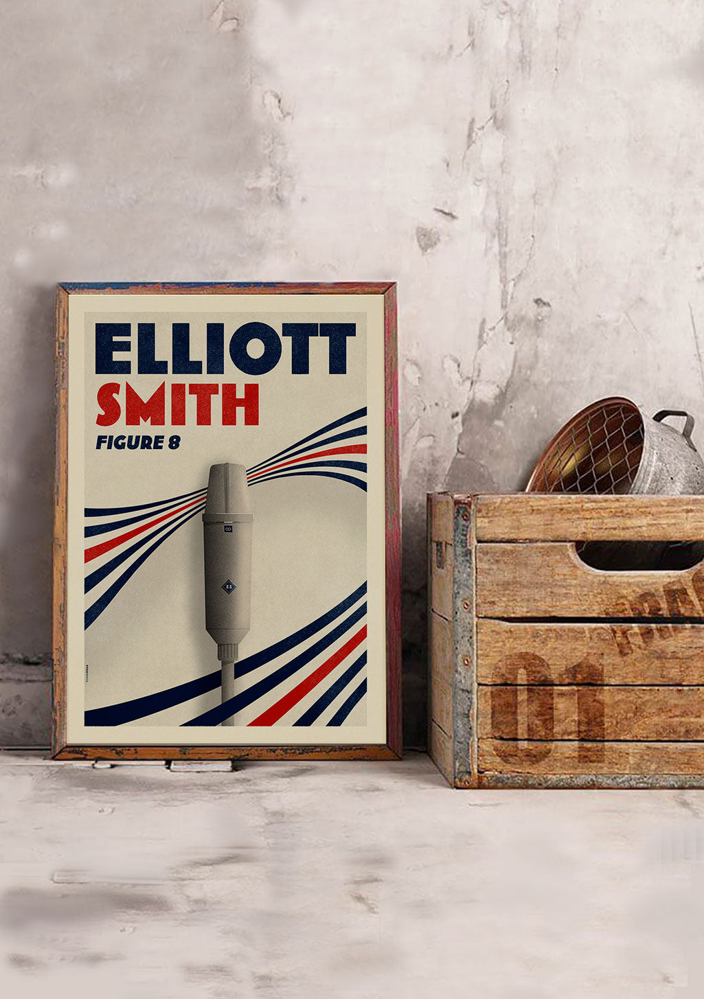 Poster Elliott Smith Microphone Vintage Design