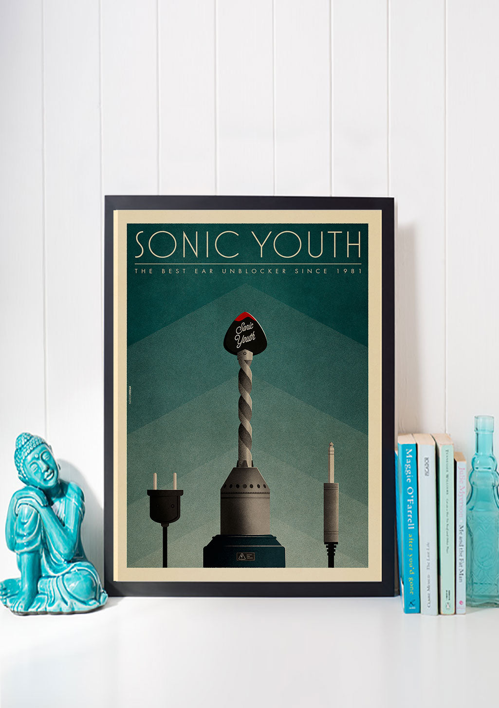 Poster Sonic Youth, meilleur déverrouillage d'oreilles depuis 1981, guitare, prise, câble