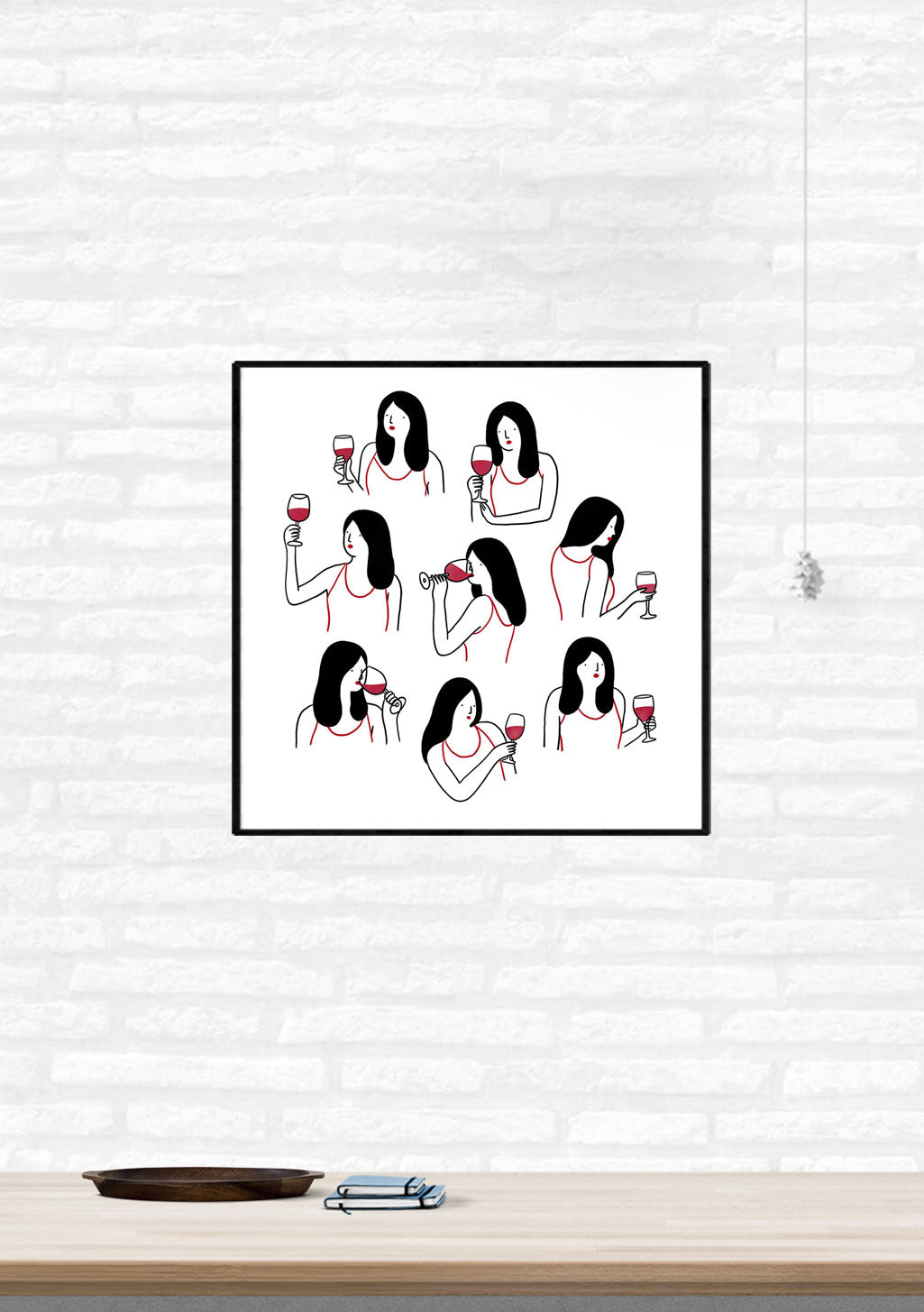 Illustration de femmes buvant du vin