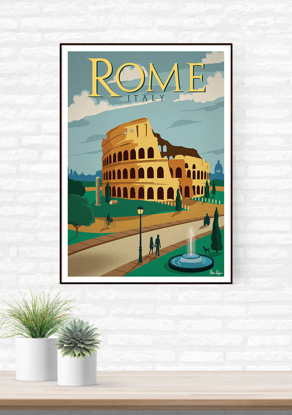 Rome Italie Colisée Vintage Carte Touristique