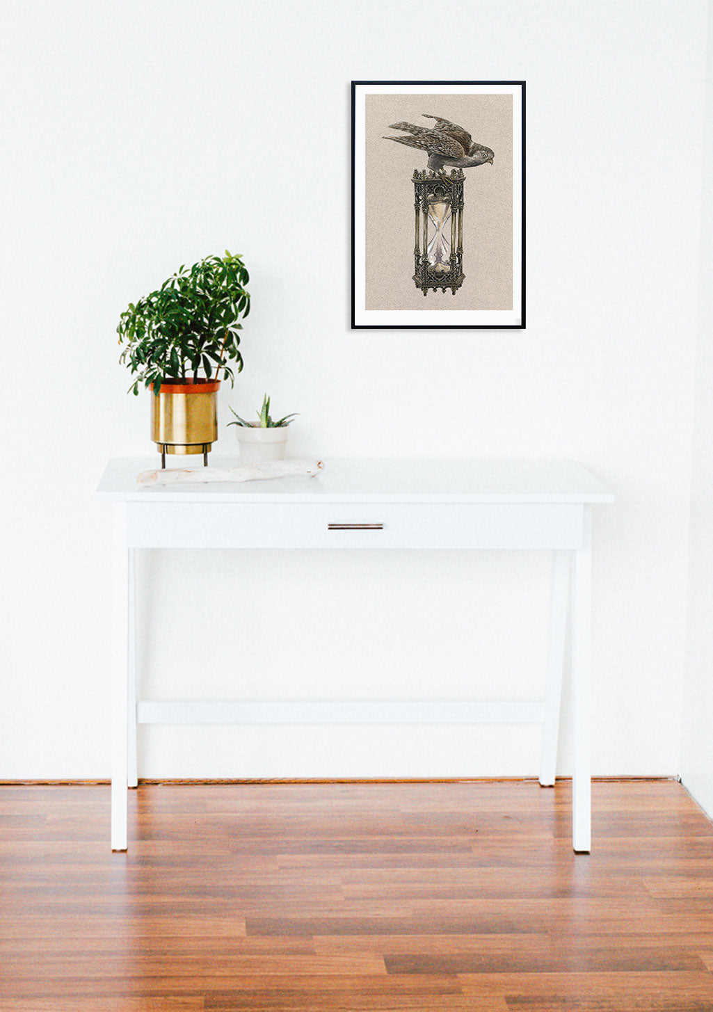 Oiseau sur horloge vintage