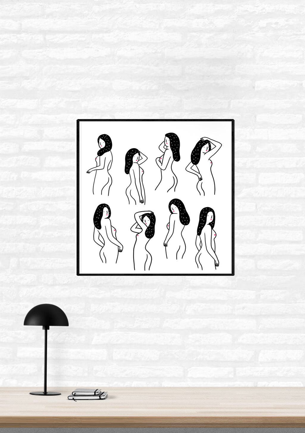 Illustrations minimalistes de femmes en noir et blanc