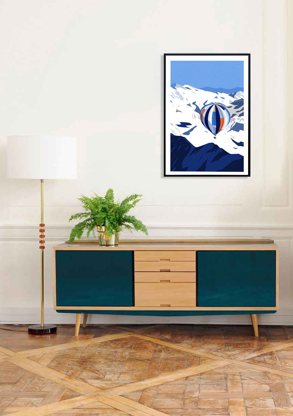 Montagne, Ballon, Bleu, Blanc, Neige, Ciel, Art abstrait