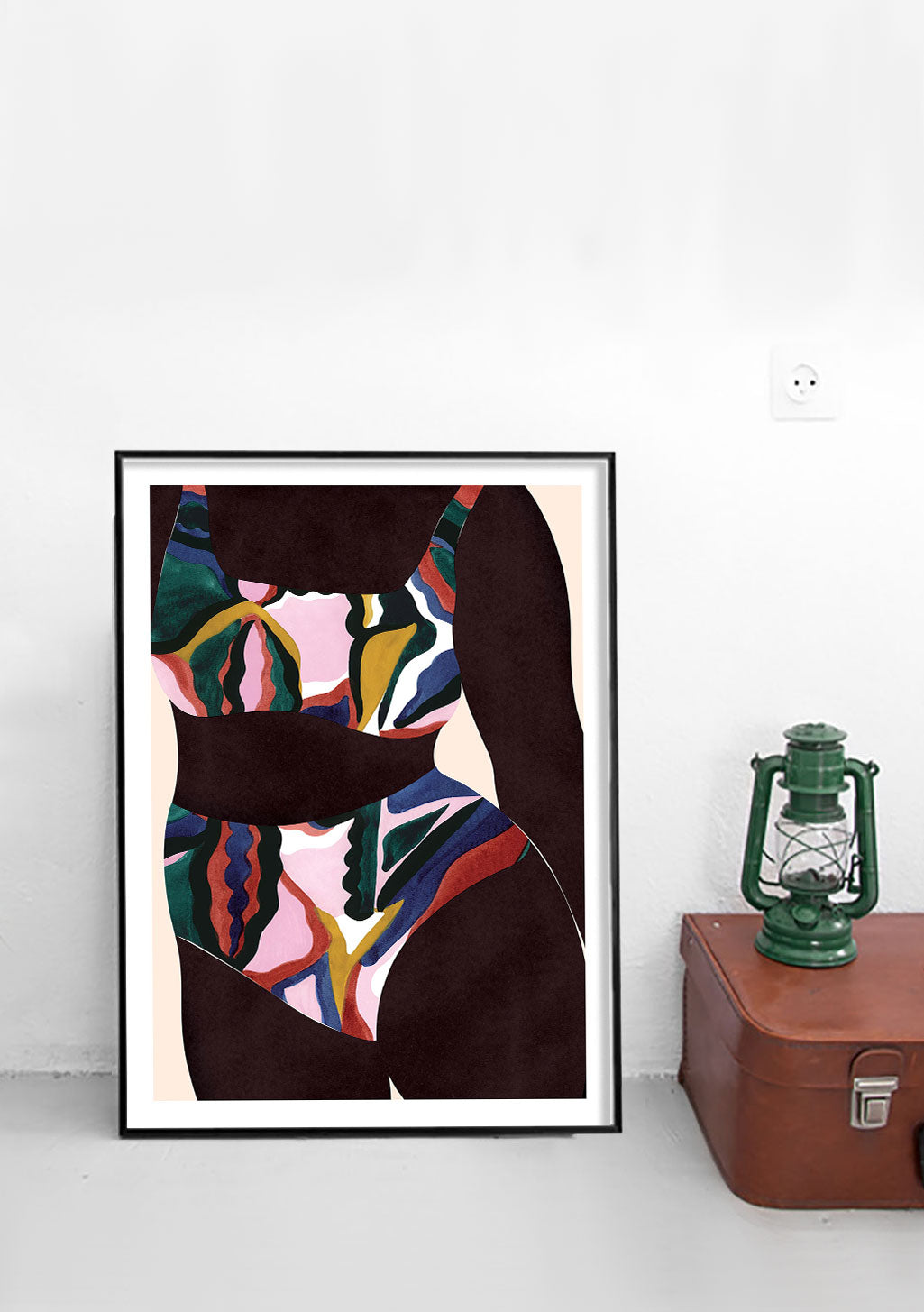 Art abstrait coloré, formes géométriques, fond sombre