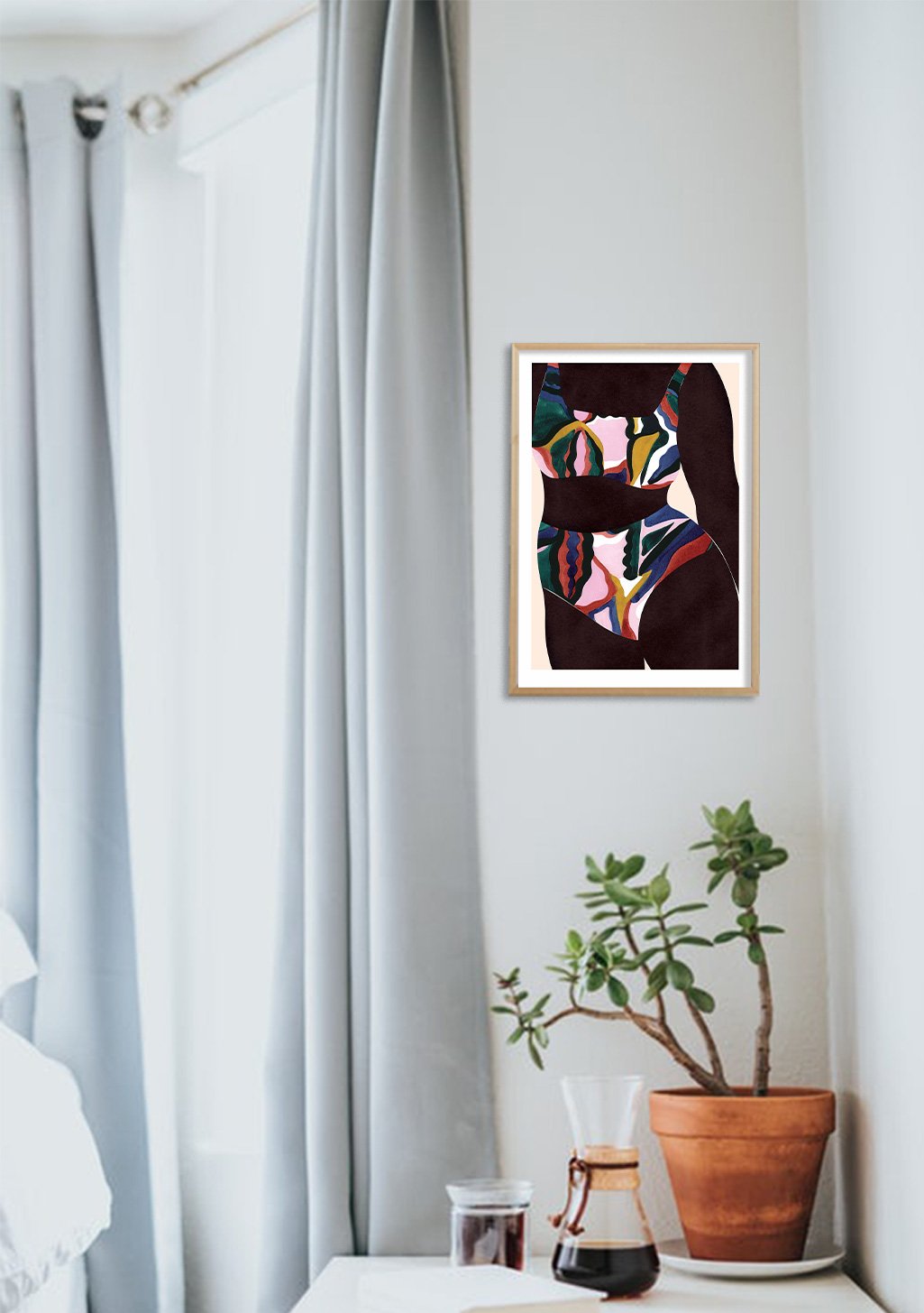 Art abstrait coloré, formes géométriques, fond sombre