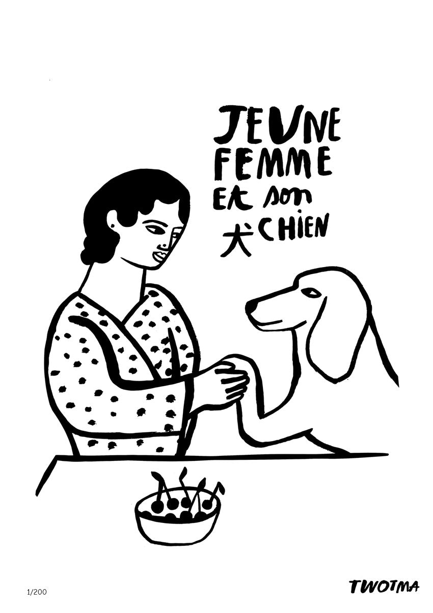 jeune femme et son chien