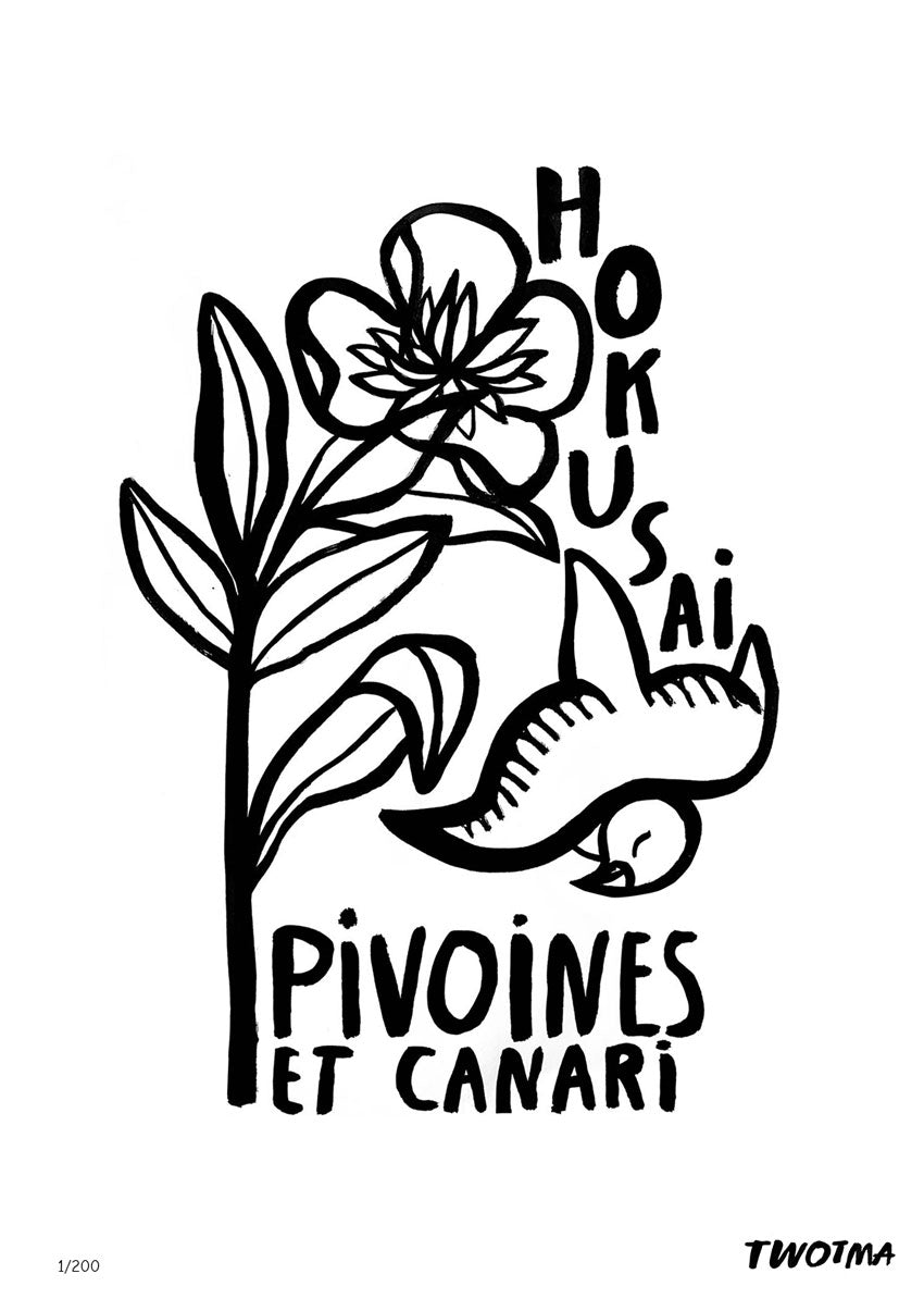 pivoines et canari
