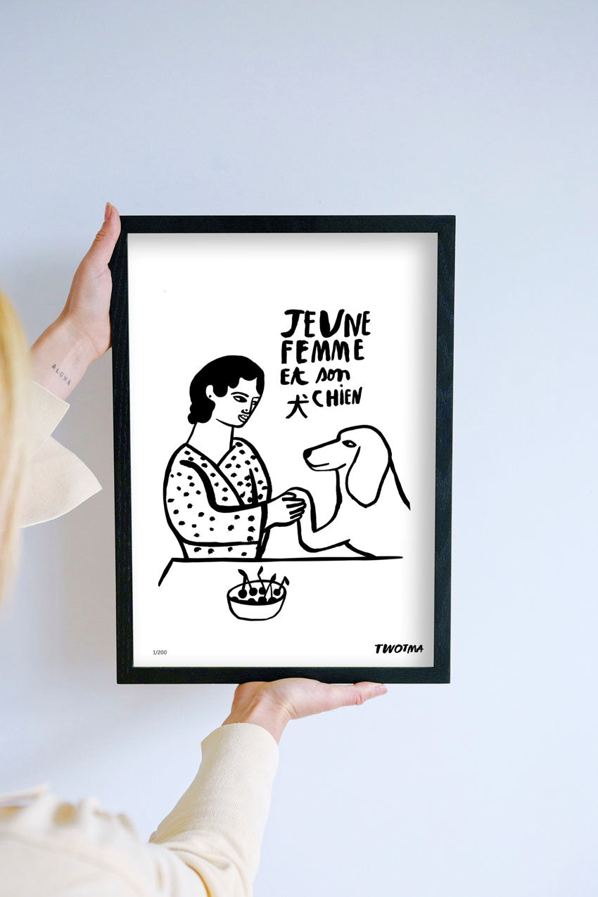jeune femme et son chien