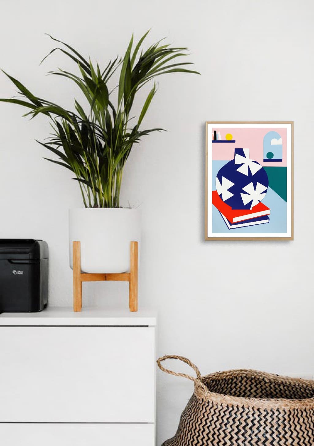 Art abstrait avec livres et objets colorés