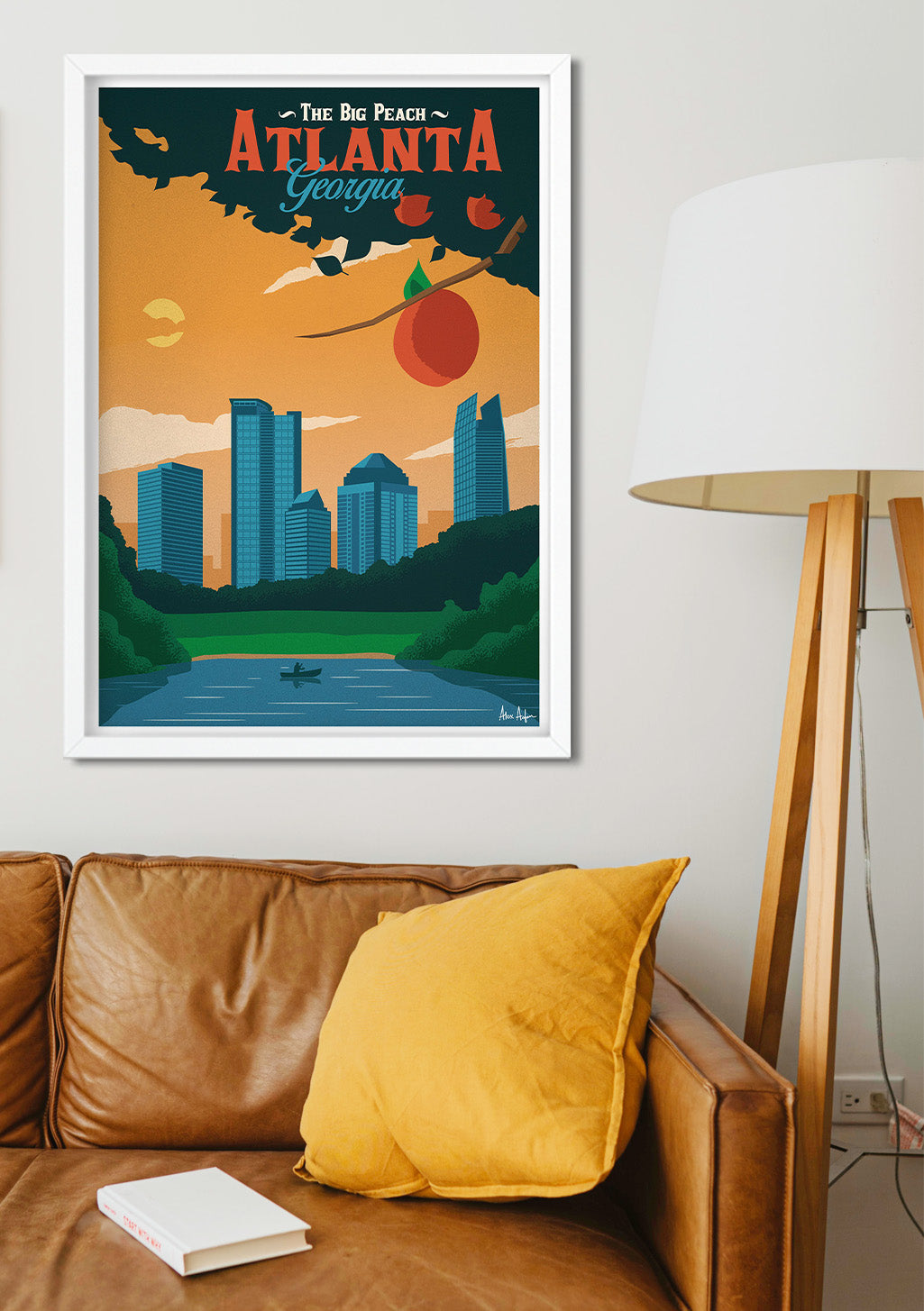 Poster Atlanta Géorgie Peche Grand Ville Sombre