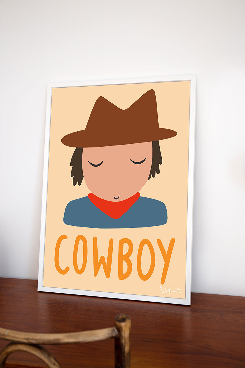 Poster de cow-boy avec chapeau et bandana