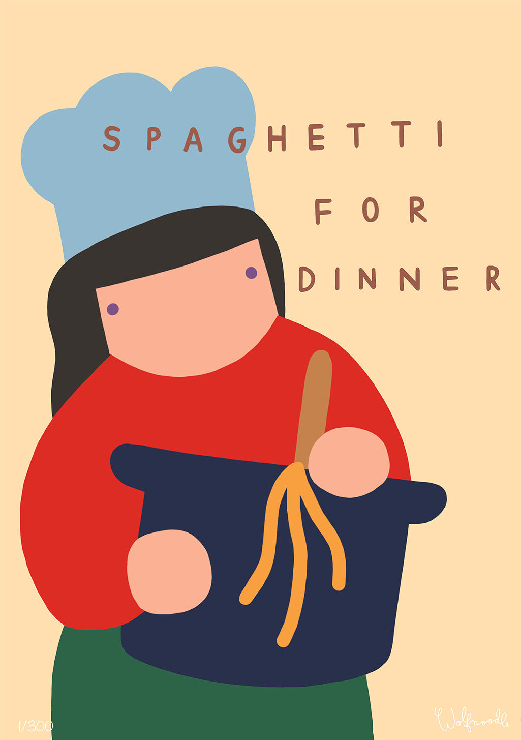 Femme cuisinant des spaghettis pour le dîner