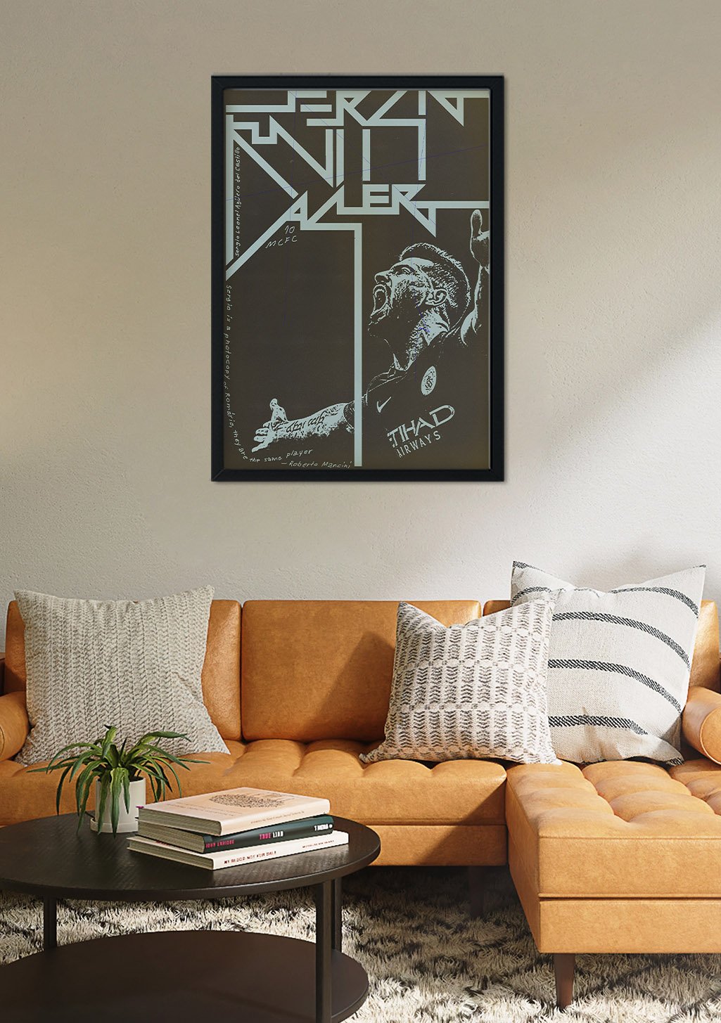 Poster noir et blanc, design géométrique, texte "JEROME ALLER", visage stylisé