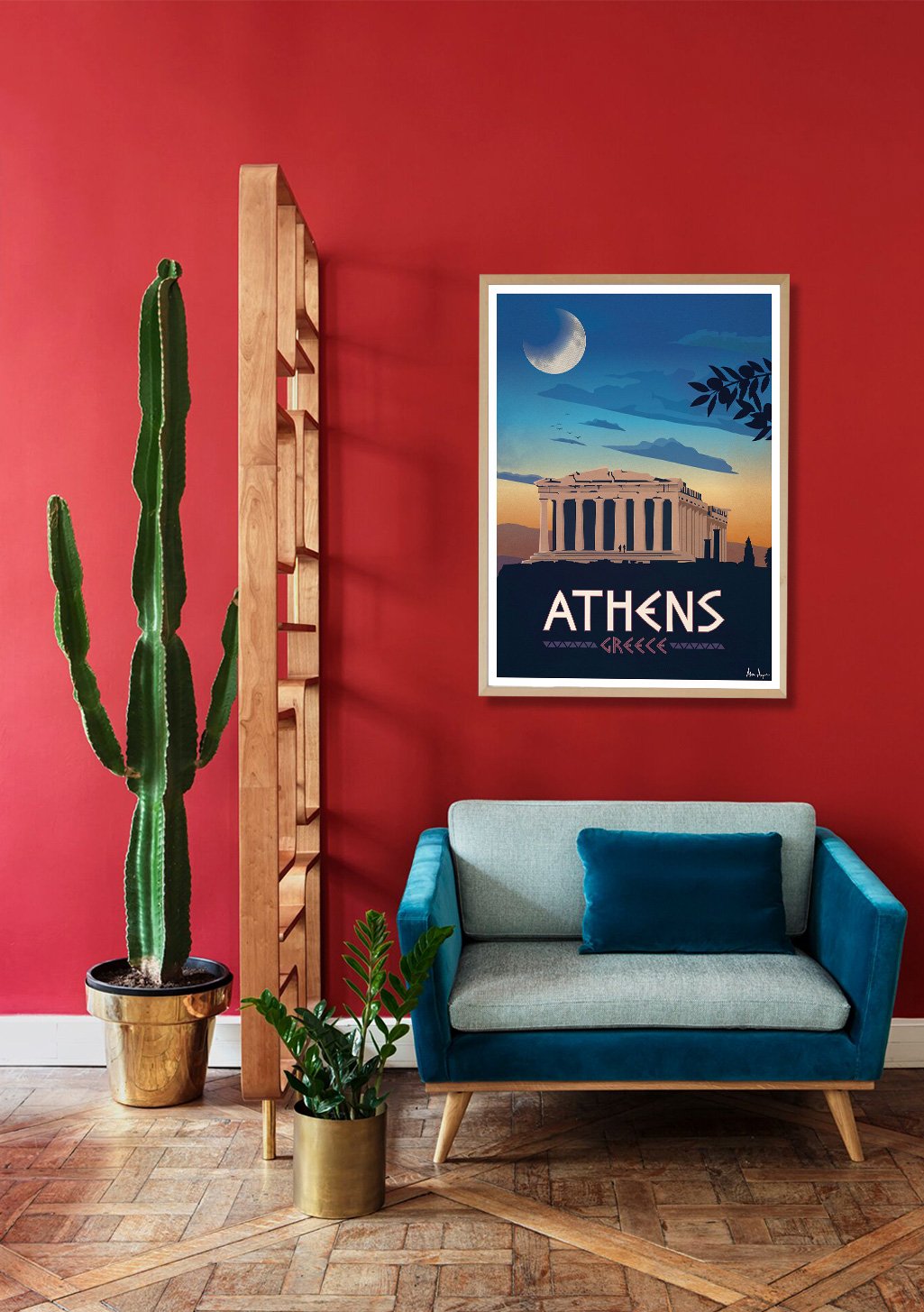 Athènes Grèce Parthénon Lune