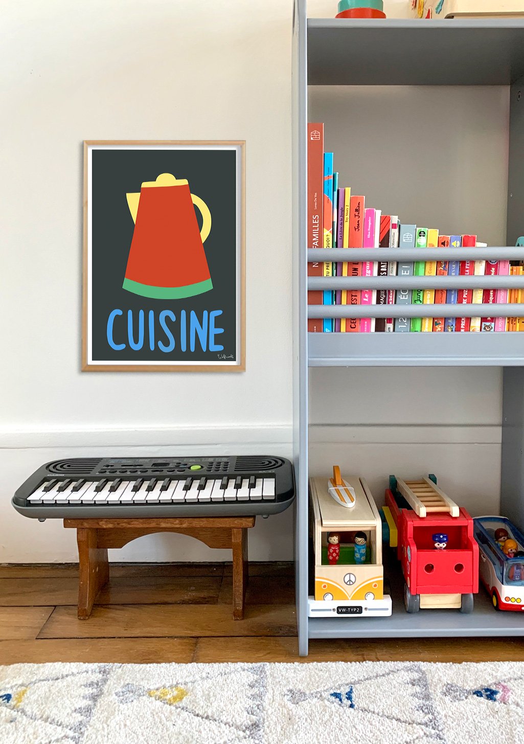 Poster Cuisine avec une cafetière rouge