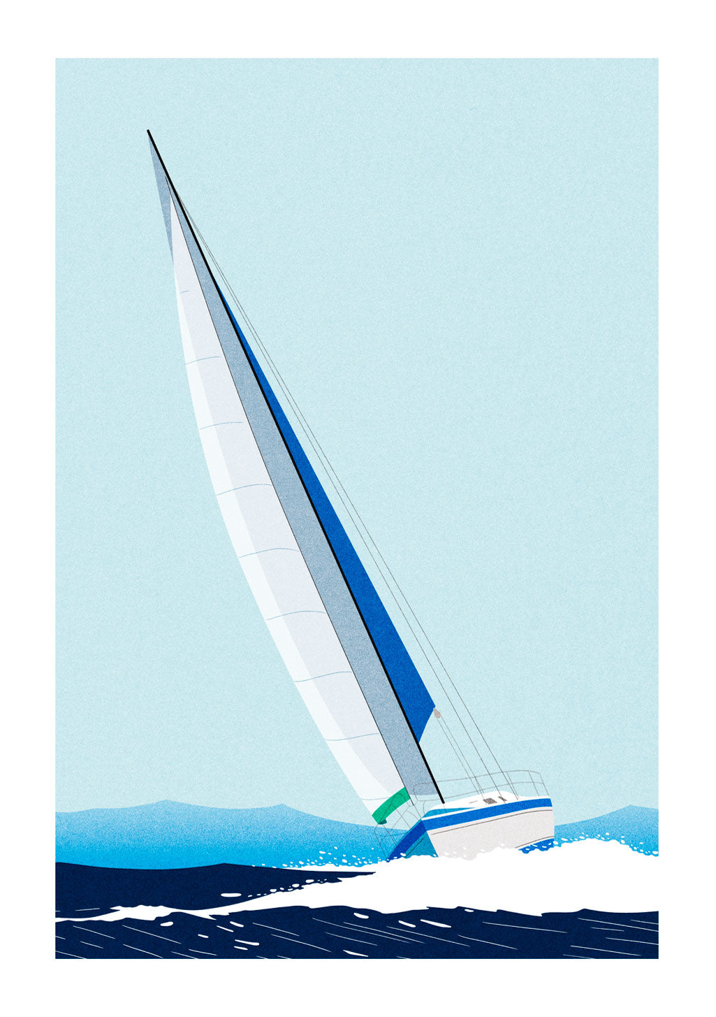 Voile, bleu, mer, vent, bateau, voiles, blanc, bleu, eau, ciel, vagues, navigation
