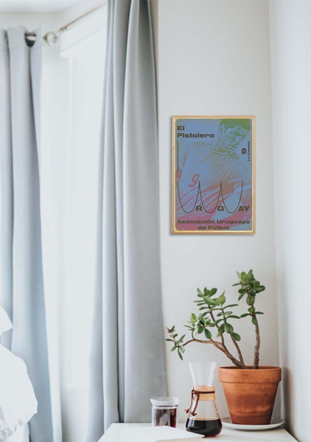 Poster coloré avec texte et graphiques abstraits