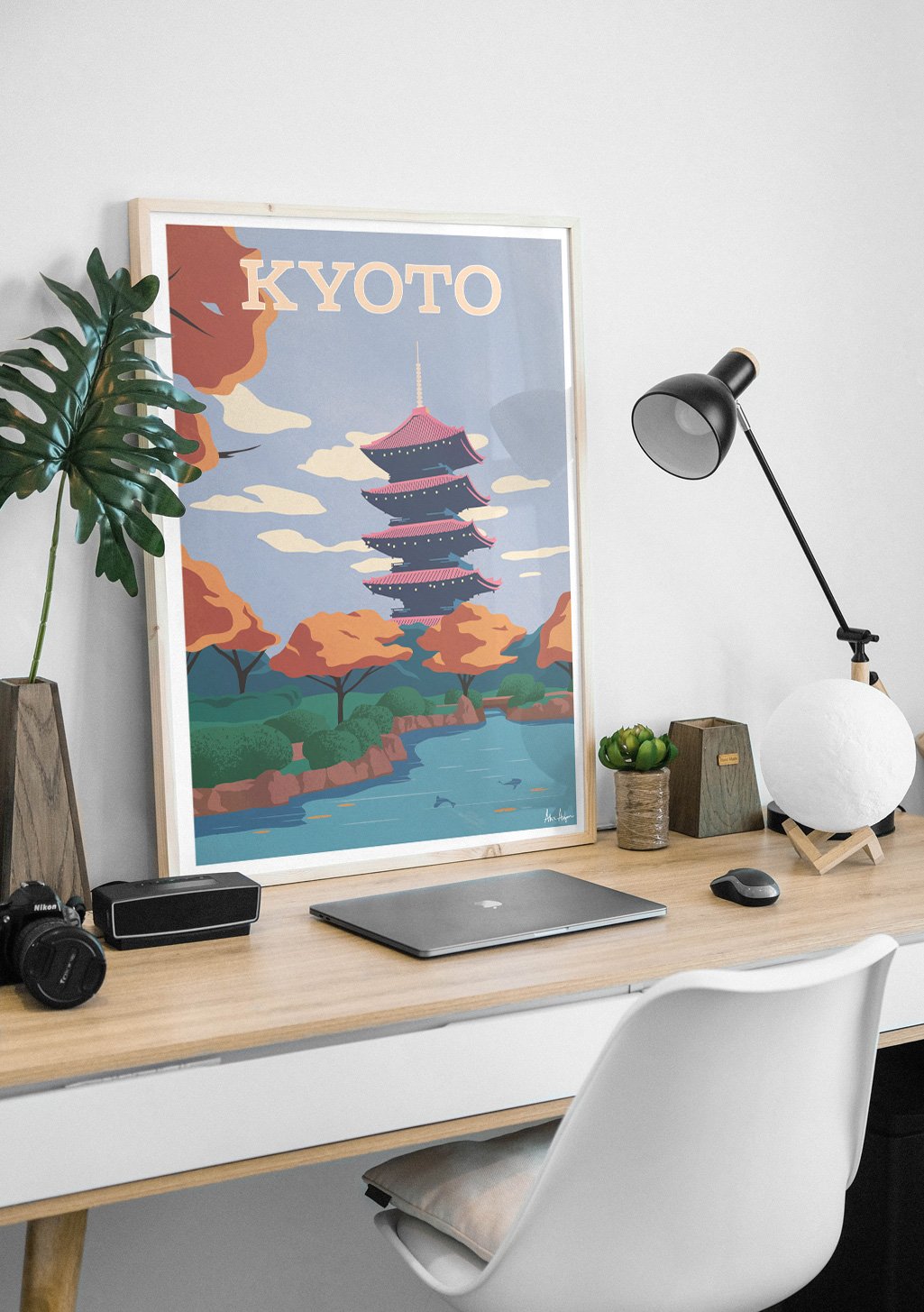 Poster de Kyoto avec pagode et paysage