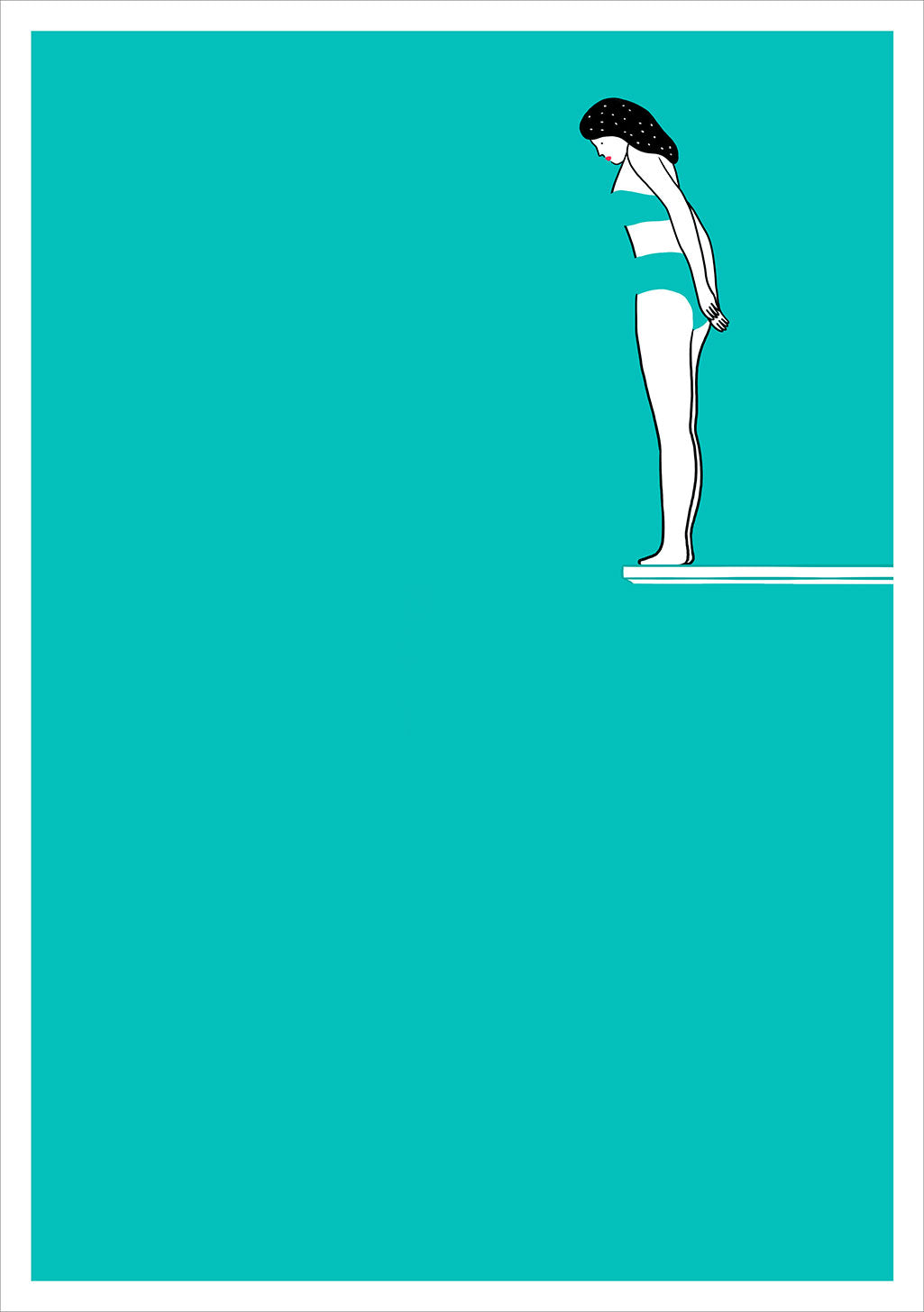 Illustration minimaliste d'une personne debout sur une ligne