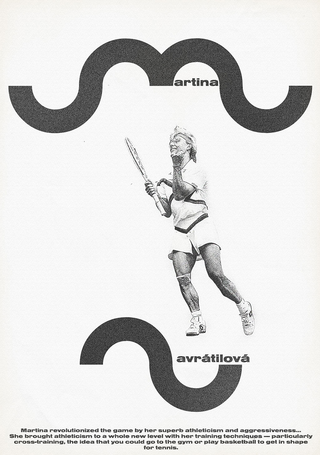 Martina Navratilova, tennis, athlétisme, révolution, entraînement croisé, agressivité