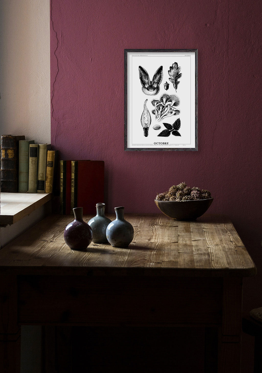Poster botanique avec des plantes et des fleurs
