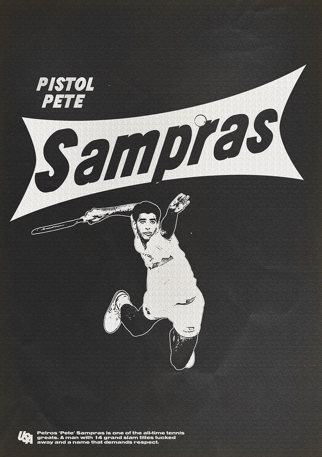 Tennis, Sampras, Pete, Pistol, Grand Slam, Poster, Sportif, Noir et Blanc, Tennis, Poster, Tennis, Tennis