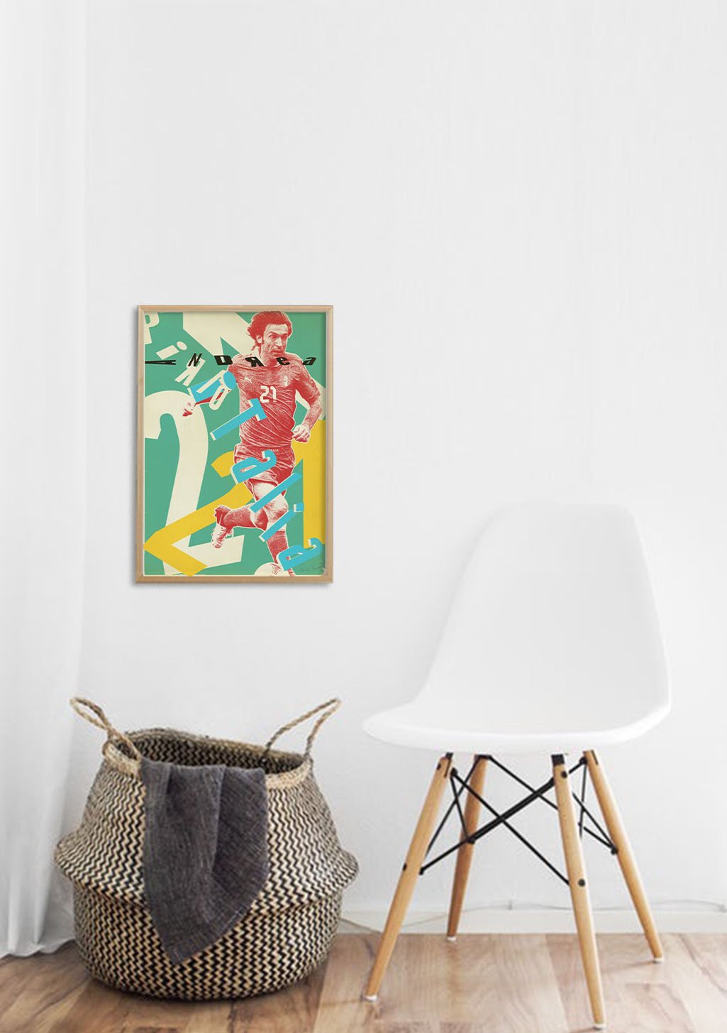 Art abstrait, homme en rouge, style géométrique, couleurs vives