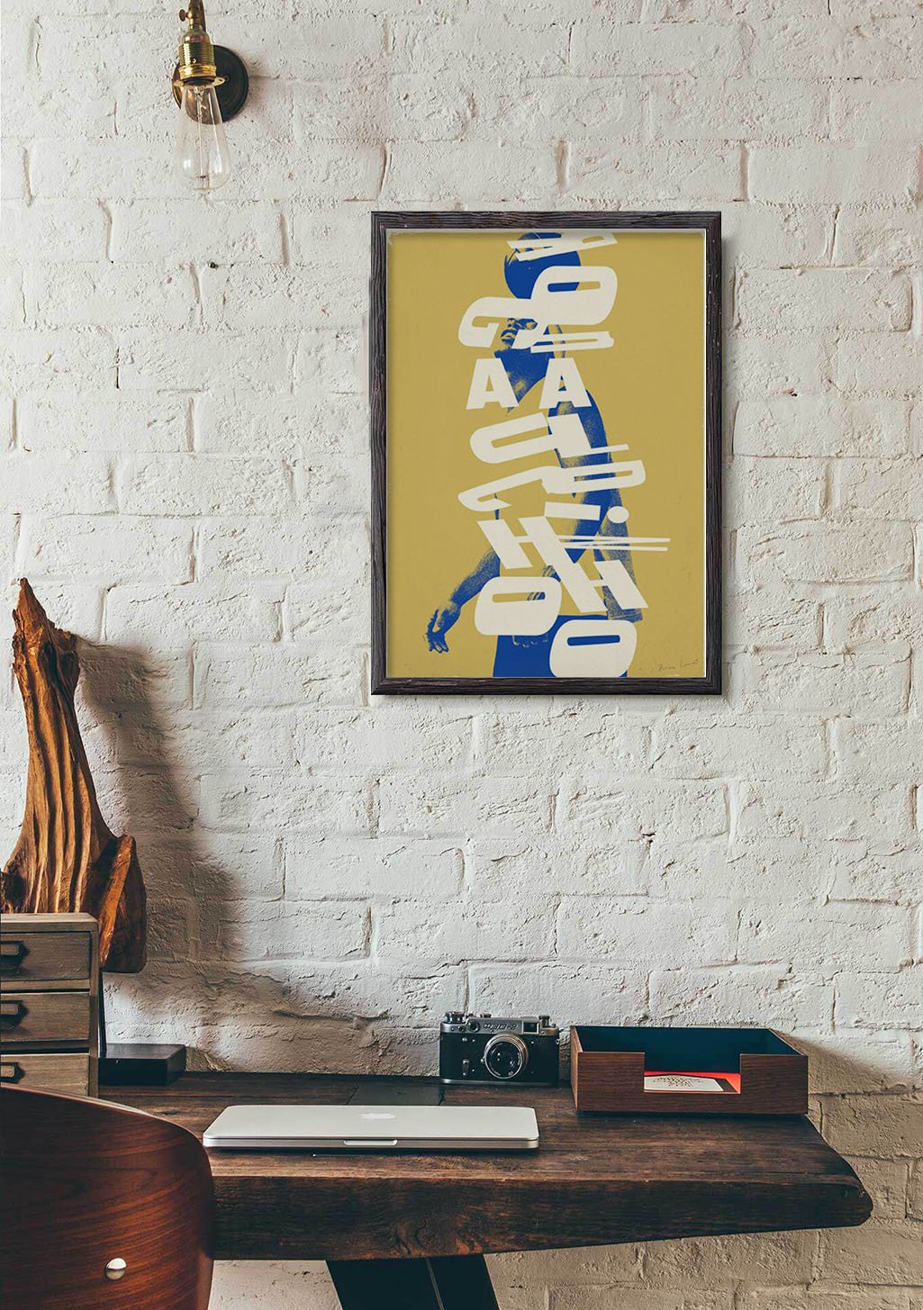 Art abstrait, figures stylisées, couleurs vives, jaune et bleu