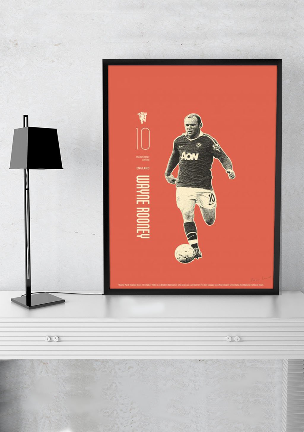 Wayne Rooney Manchester United Angleterre Football Joueur Poster